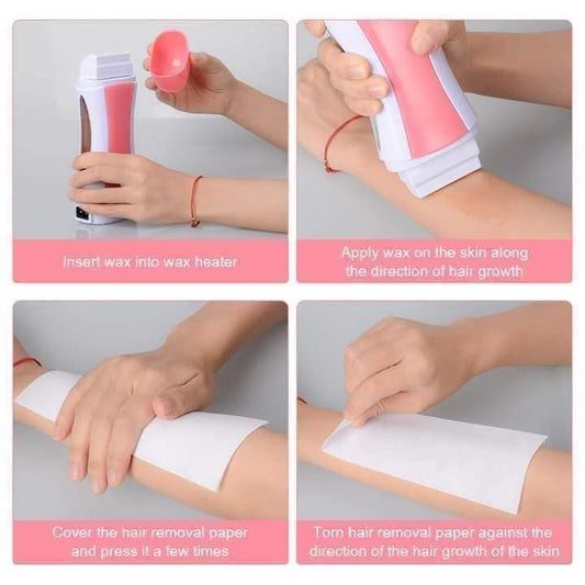 3 in 1 Professional Portable Electric Hair Removal Wax-Melt Machine Heater EU Plug Epilator Roll Laser Depilatory Skin Care