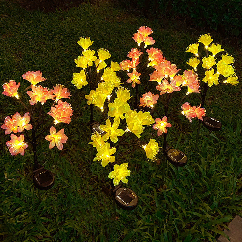 LED Solar Lamp Simulation Camellia Lawn