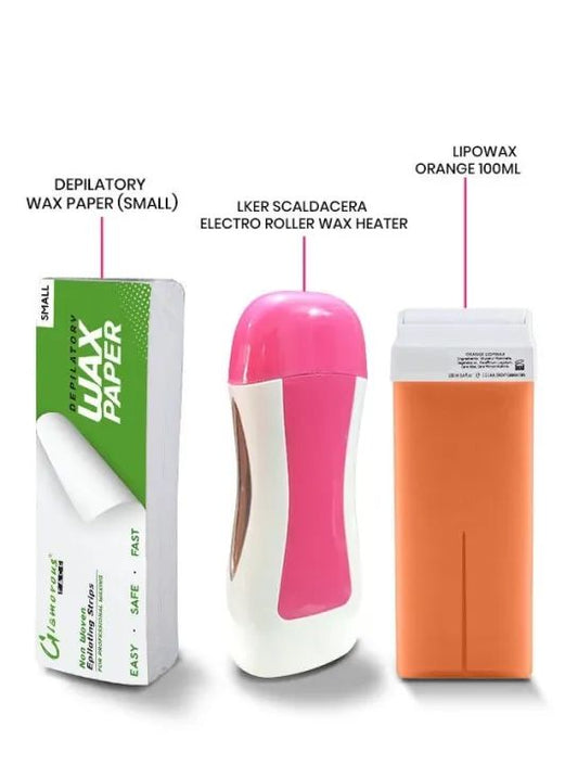 3 in 1 Professional Portable Electric Hair Removal Wax-Melt Machine Heater EU Plug Epilator Roll Laser Depilatory Skin Care